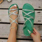 Women Sandals Sexy Summer Shoes for Woman Summer Lightweight Sandals New Flats Sandals Comfortable Beach Shoes Female Footwear