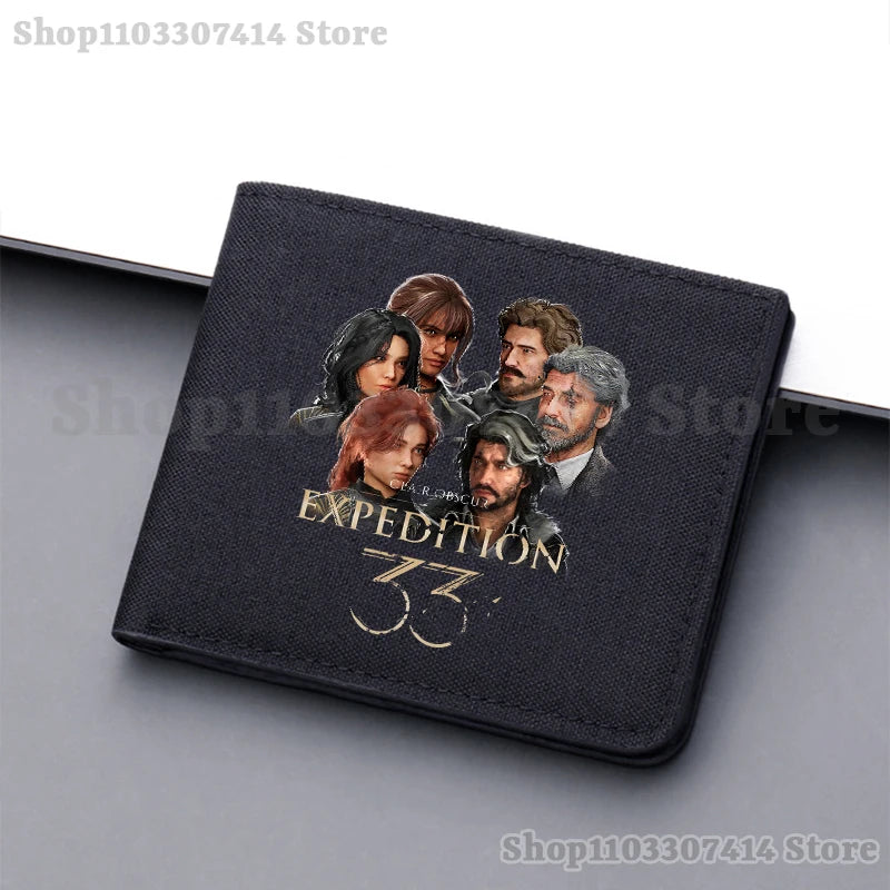 Man Anime Folding Wallet Game Clair Obscur Expedition 33 Wallets Adult Fashion Printed Money Bag Accessories Card Holder Gifts