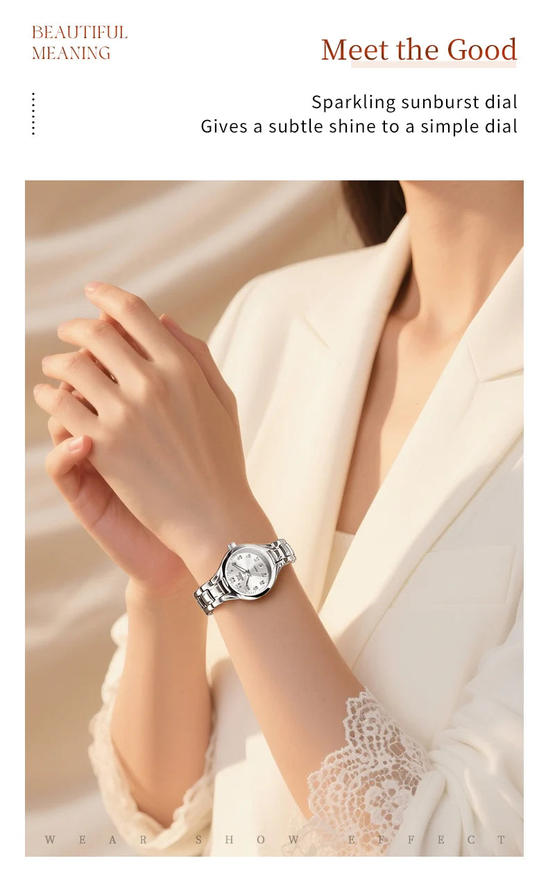 OLEVS 3650 Couple Watches For Men Women Number Scale Waterproof Quartz Dress Wristwatch Luminous Luxury Calendar Business Watch