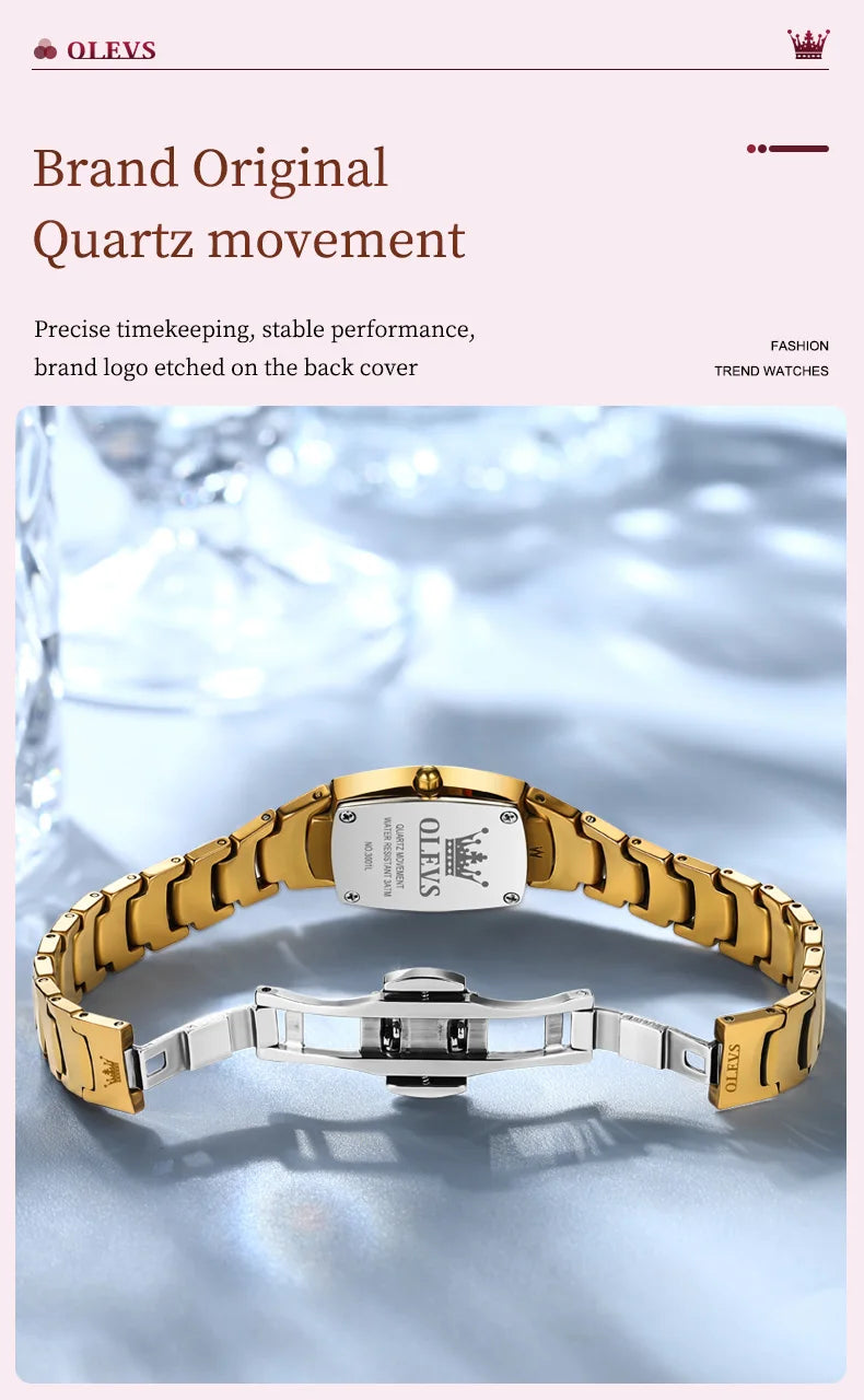 OLEVS 7006 Women's Watches Top Brand Luxury Original Quartz Montres Femmes Waterproof Tungsten Steel Case Strap Luminous Date
