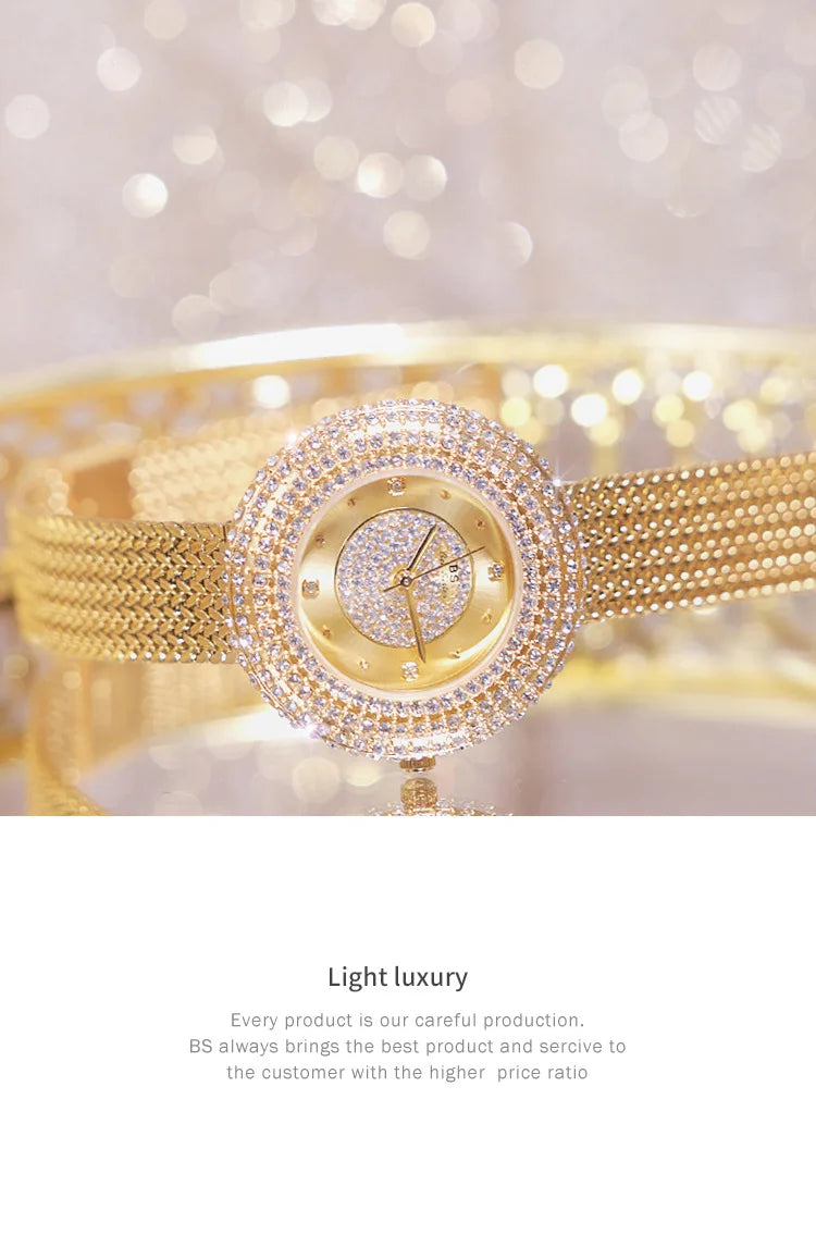 Fashion Luxury Watches For Woman New Vintage Golden Women's Wristwatches Ladies Dress Quartz Clock High Quality Relogio Feminino