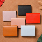 2025 New Women's Wallet Simple Folding Button Small Wallet Driver's License Card Bag Soft Leather Wallet