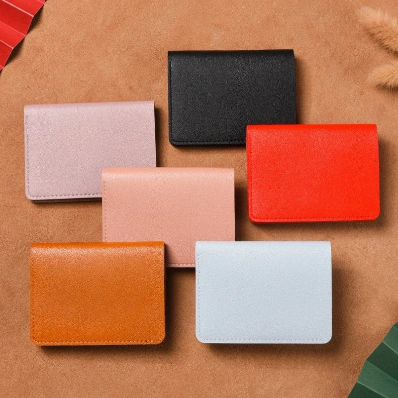 2025 New Women's Wallet Simple Folding Button Small Wallet Driver's License Card Bag Soft Leather Wallet