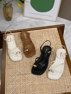 High Heel Sandals for Women New Summer 2025 Girls Low Heel Comfortable Sports and Casual Solid Sandals for Women Sandalias
