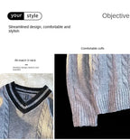 Autumn and Winter New 2024 Men's Casual Fashion Simple V-neck Loose Warm Sweater Men's Home Decoration Casua