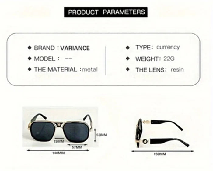 Stylish, Exquisite, Sexy and Elegant Square Glasses, Unique Temple Design, Suitable for Men and Women Outdoor Sports, Parties, Vacation, Travel, Driving, Fishing, Photo Props Provided