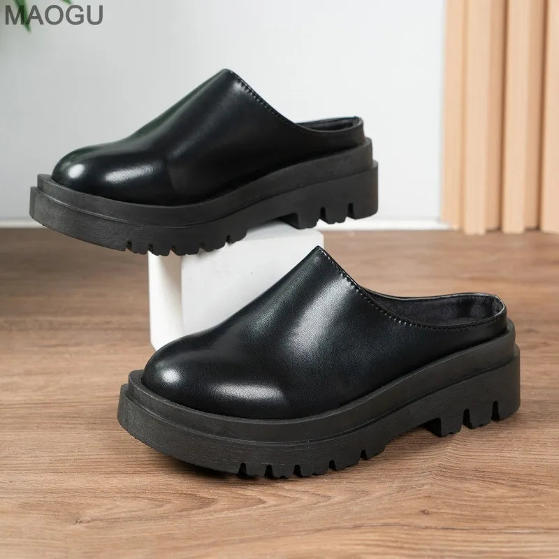 Platform Women Slippers Fashion Casual Autumn Mules Shoes 2025 New Trends Classical Sandals Elegant Walking Zapatillas De Mujer