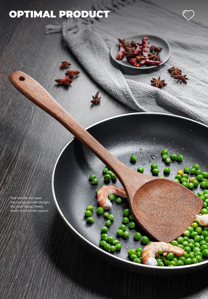 Kitchen Utensils Set Non-Stick  Cookware for Kitchen Wooden Handle Soup spoon spatula Rice spoon shovel Kitchen Accessories