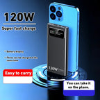2025 Fast Charging Power Bank 200000mAh Ultra Large Capacity Powerbank 120W Super Charge Portable External Battery LED Display