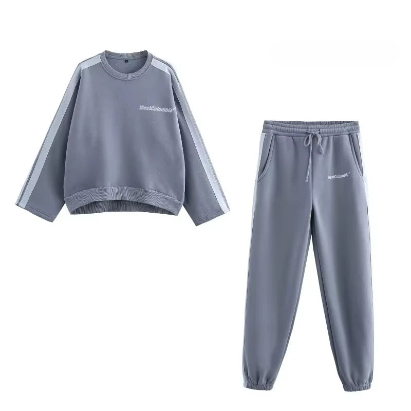 Pants Set Woman Two Pieces Casual Elegant Sporty Printing Long Sleeve Sets Elegant Casual Women's Set Autumn Woman Sets