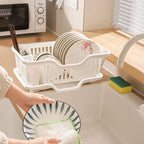 Kitchen drain bowl rack Drainage board, countertop, tableware, plates, bowls, chopsticks, spoons, storage container