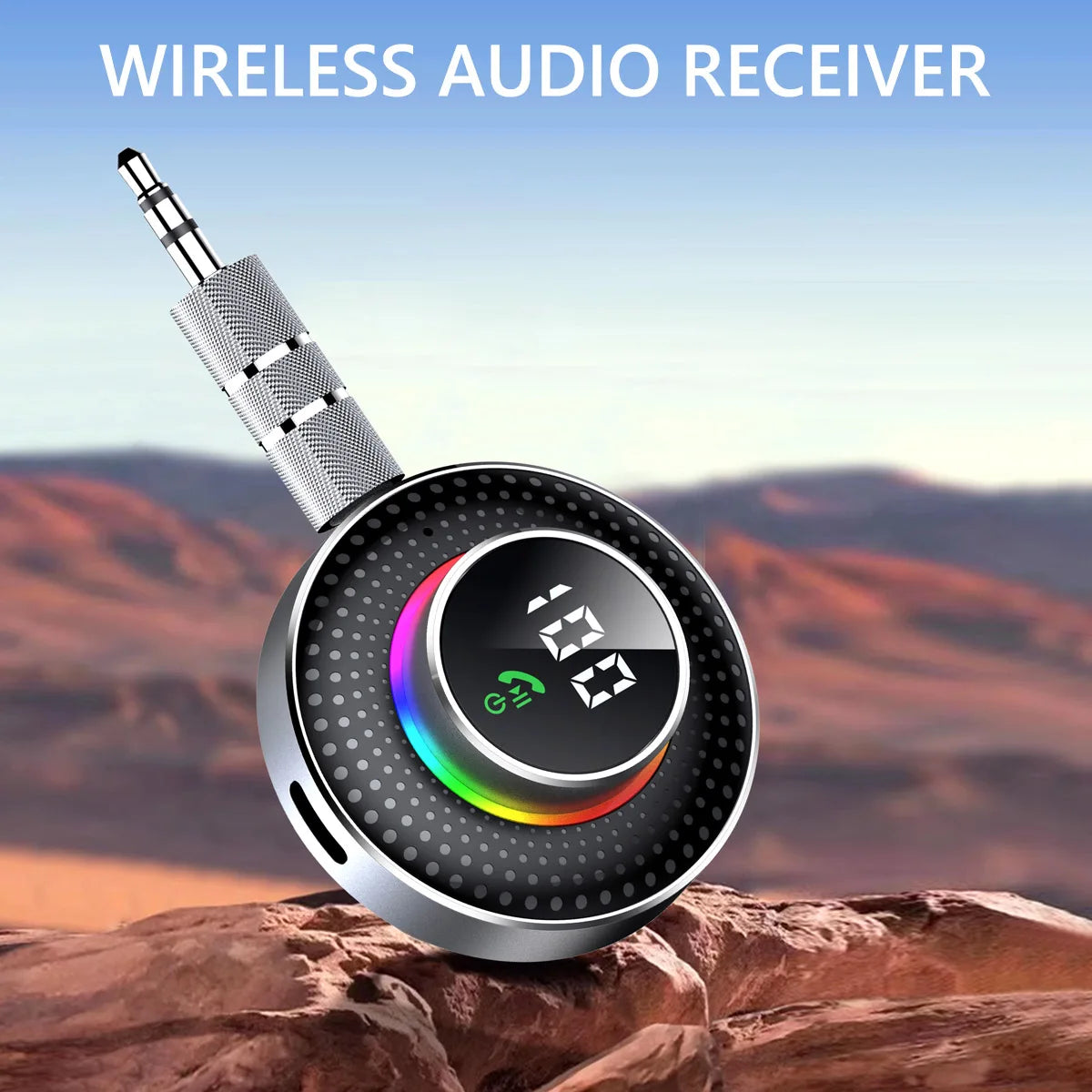 Handsfree Calling Car Kit Bluetooth Wireless Receiver 3.5mm Aux Wireless Music Receiver Support Connecting 2 Devices Car Adapter