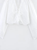 Embroidered Blouse Top Boho Chic Hawaiian Summer Vintage Ruffle Crop Shirts Female Elegant Women's Shirt Tops Woman 2025