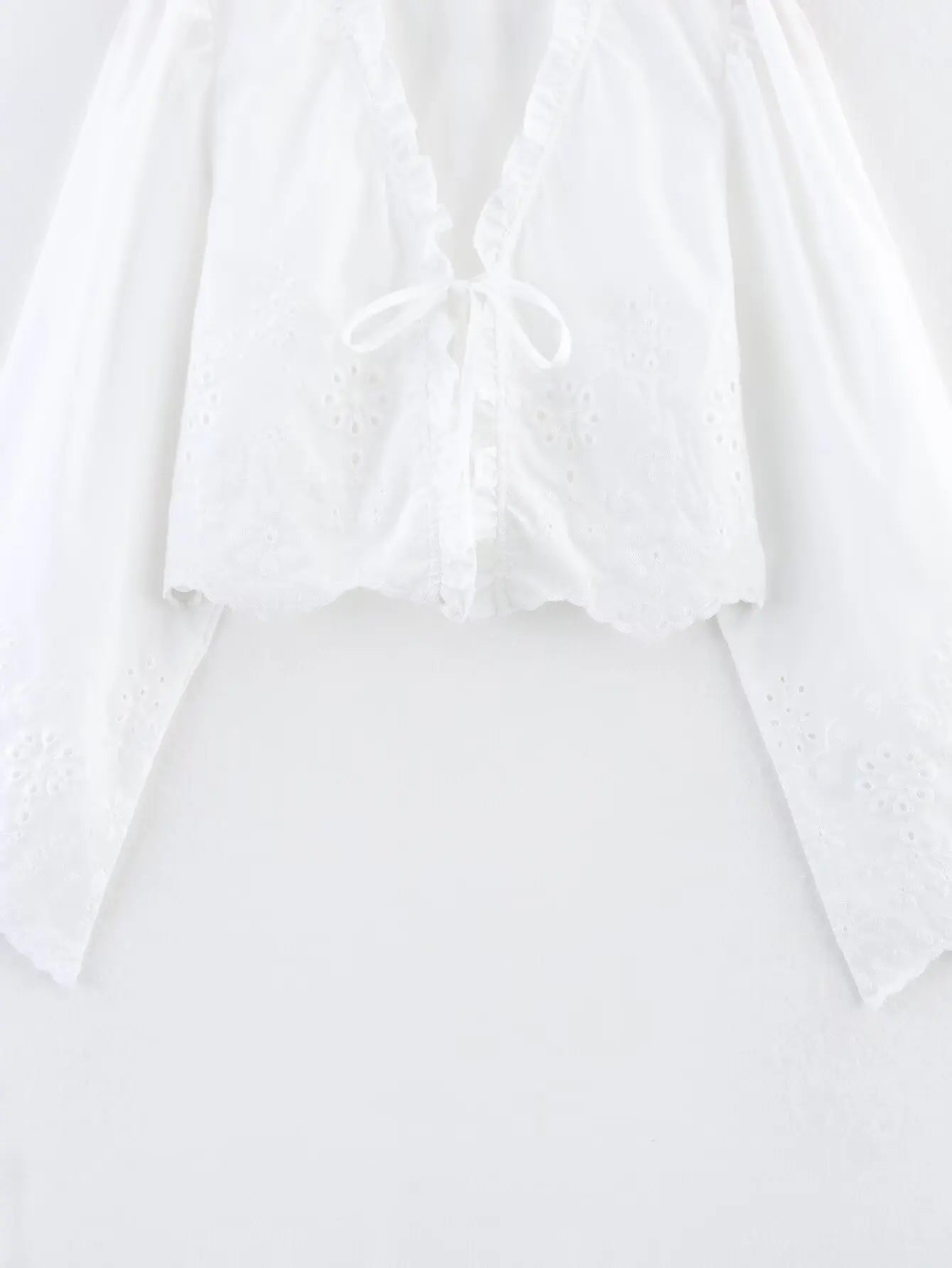 Embroidered Blouse Top Boho Chic Hawaiian Summer Vintage Ruffle Crop Shirts Female Elegant Women's Shirt Tops Woman 2025