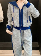 Pant Sets for Women 2 Pieces Tracksuit Spring Autumn Trousers Woman Color Matching Sport Sweatshirt Wholesale Bulk Aesthetic D