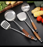 Kitchen Utensil Set 7 Piece 304 Stainless Steel Cookware Set Rosewood Handle Spatula Household Cooking Baking Tools