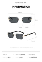 Trendy Rimless Sunglasses for Men Women Fashion Frameless Rectangle Sun Glasses Retro Shades Summer Traveling Eyewear UV400