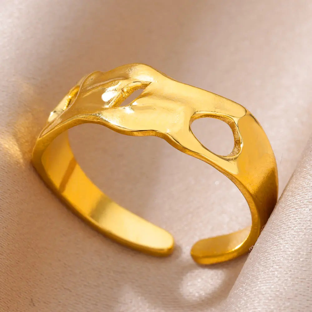 Stainless Steel Rings for Women Adjustable Ring 2024 New in Female Vintage Wedding Aesthetic Jewelry anillos mujer