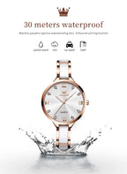 OLEVS 5872 Woman Watches Imported Japan Quartz Movement Waterproof Watch for Women Elegant Ceramic Strap Ladies Wristwatch Gifts