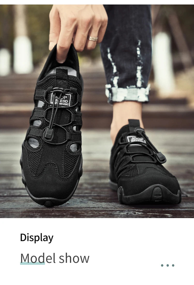 Men's Summer Sandals, Breathable and Comfortable, Cut Out Slip-On Driving Shoes, Walking Shoes, River Tracing Shoes, Wading Shoes, Beach Shoes, Suitable for Outdoor Use