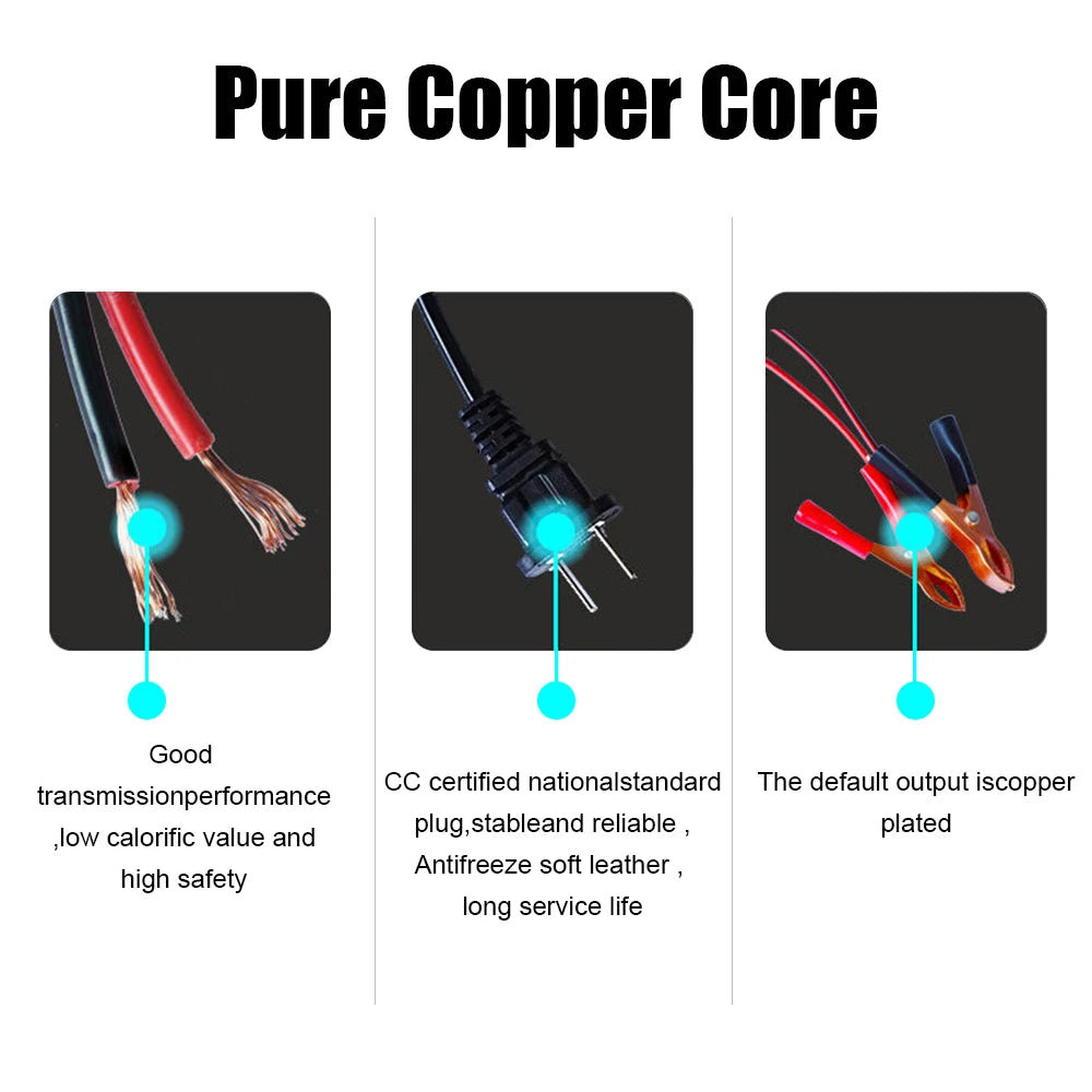 Car Battery Charger Car Accessories 3 Stages Lead Acid AGM GEL Battery-chargers