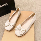 Women's 2025 Shallow Mouth Flats with Bow Soft Soled Summer Slope Heel Super Soft Lazy Shoes Low Cut Comfort Ladies Flats