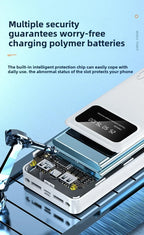 New Style BCAK power bank 20000mAh self-contained cable fast charging mini mobile phone gift mobile power supply