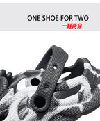 Men's Slippers New 2025 Platform Sandals for Men Anti-slip Mens Shoes Man Wearing Outside Summer Hollow Breathable Flat Pvc