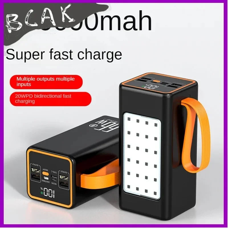 BCAK Style  500000mah 100000mah 200000mah 300000mah Upgraded Version Super power bank fast charge with LED Super Large Capacity