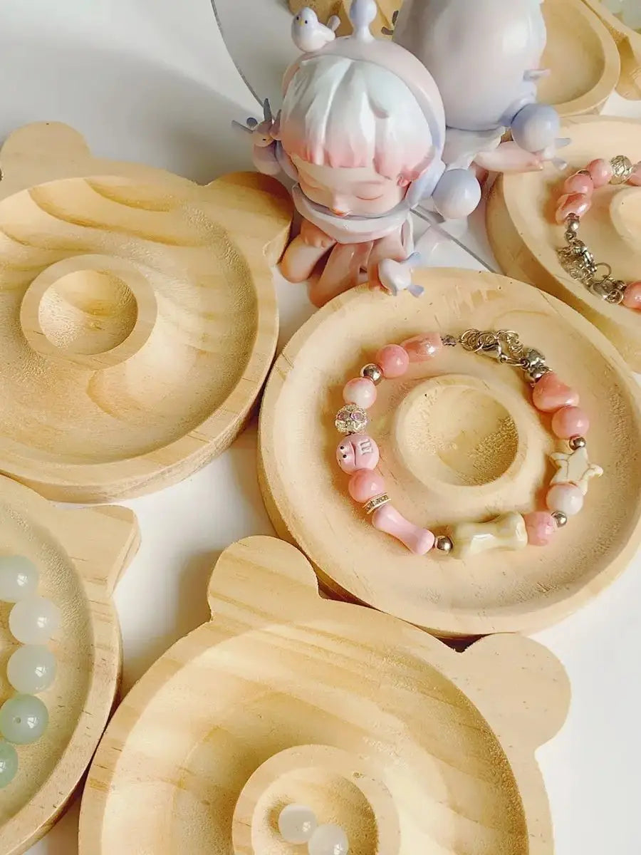 1pc DIY Wooden Beading Design Board Suitable For Jewelry Making Bracelets Necklaces Crafts Tray Practical Display