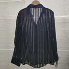 Mens Shirt Perspective Sexy  Large Print Long Sleeved Loose Casual Floral Shirt for Men