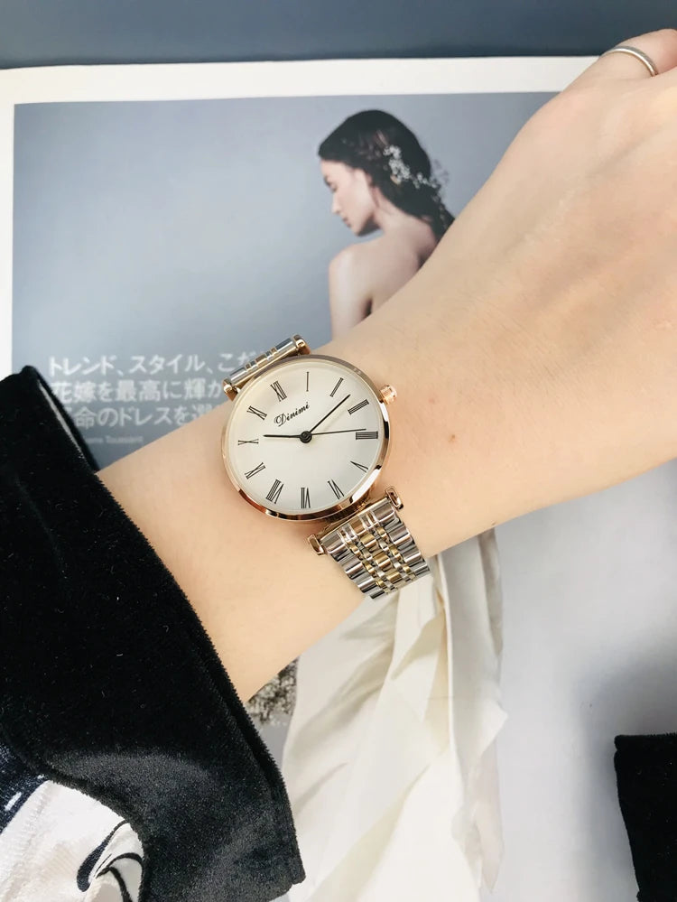 Women's watch simple thin light luxury temperament steel belt famous brand mysterious gift series
