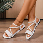 Women Lightweight Sandals 2025 New Summer Trend Sexy Shoes Woman Fashion Outdoor Beach Flat Sandals Female Zapatos De Mujer
