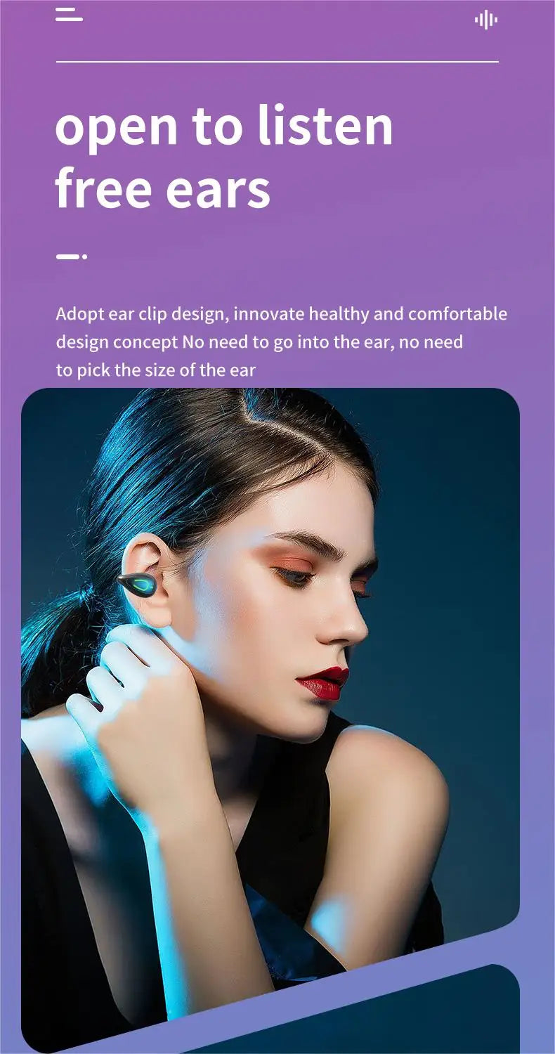 S20 wireless ear clip Bluetooth earphones are not in the ear and comfortable to wear. They are open high pitched headphones