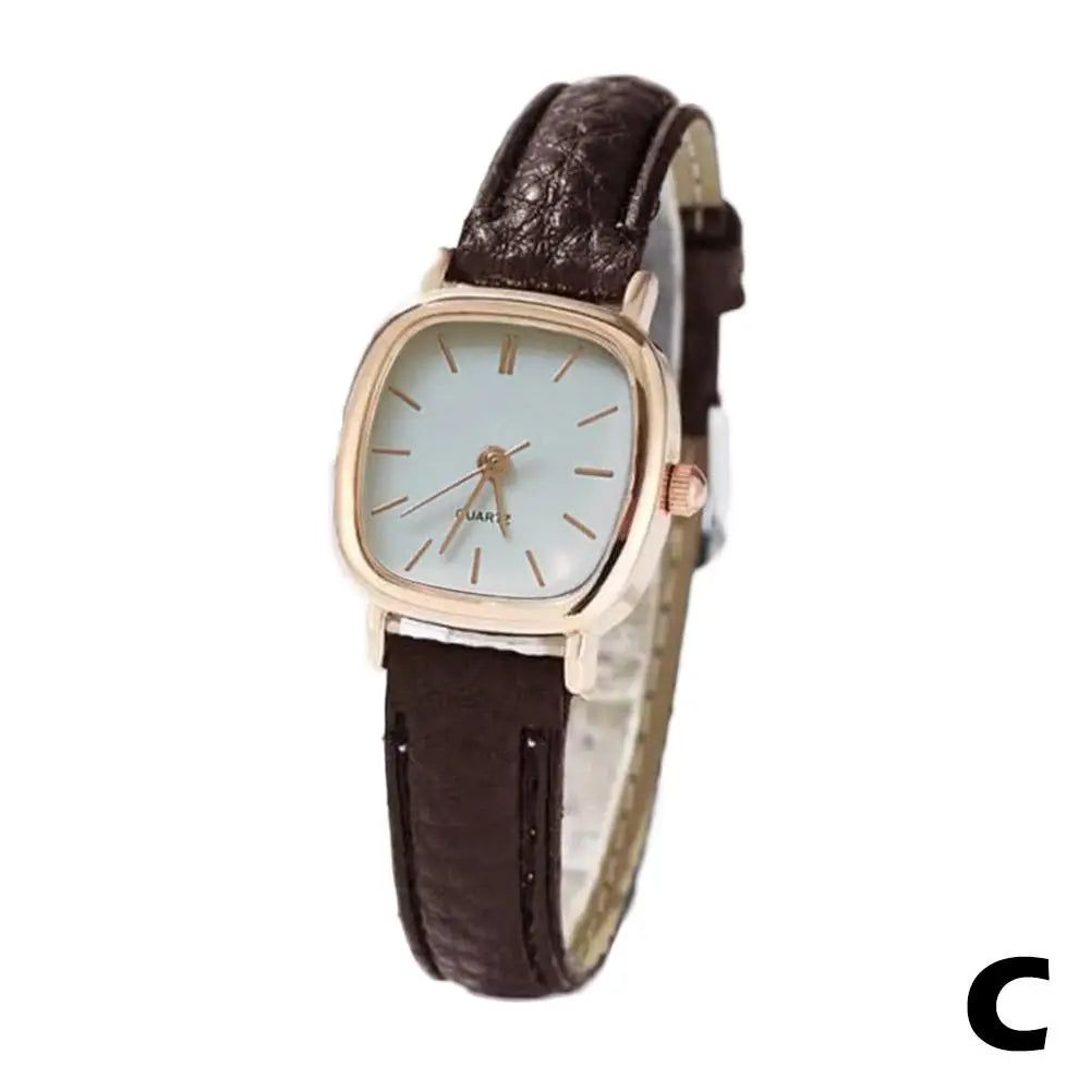 Women Watches Vintage Small Dial Watch PU Leather Strap Quartz Wrist Watch Clock Men Women Casual Simple Watch