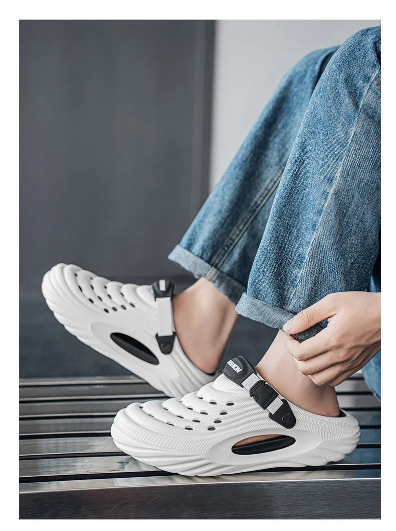 New Men Massage Slippers Slides Indoor Outdoor Sandals Beach Casual Shoes Comfortable Sole Men's Slippers