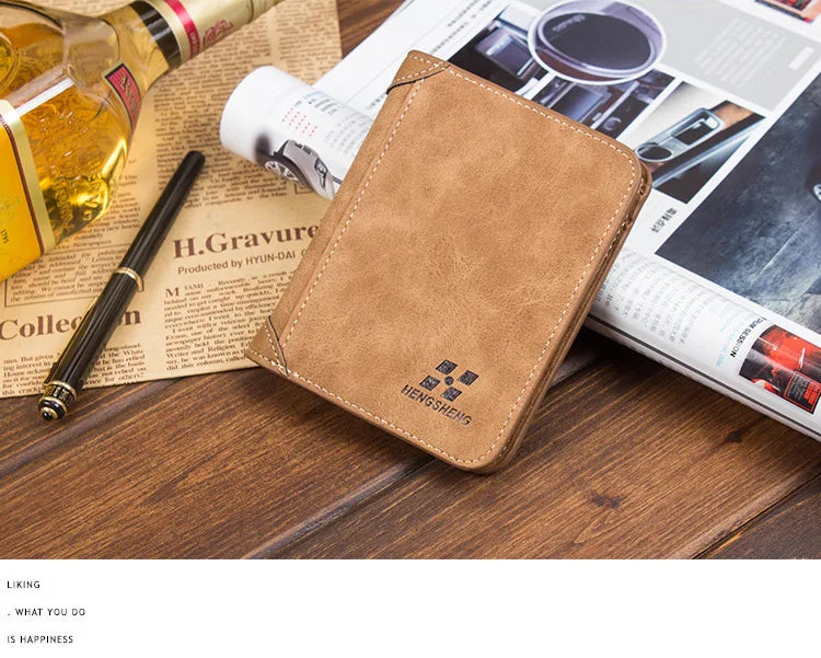 Men's Wallets European and American Retro Wallets Thin Fashion Casual Nubuck Leather Horizontal and Vertical Men's Wallets