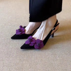 Women's Sandals 2025 Summer New Retro Pointed Toe Decal Women's Shoes Fashion Outdoor Party High Heels  Sandalias Mujer