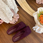 Flats Women Square Toe Slippers Designer Shallow Mule Shoes 2025 Summer New Casual Shoes Fad Brand Walking Soft Femme Chaussures