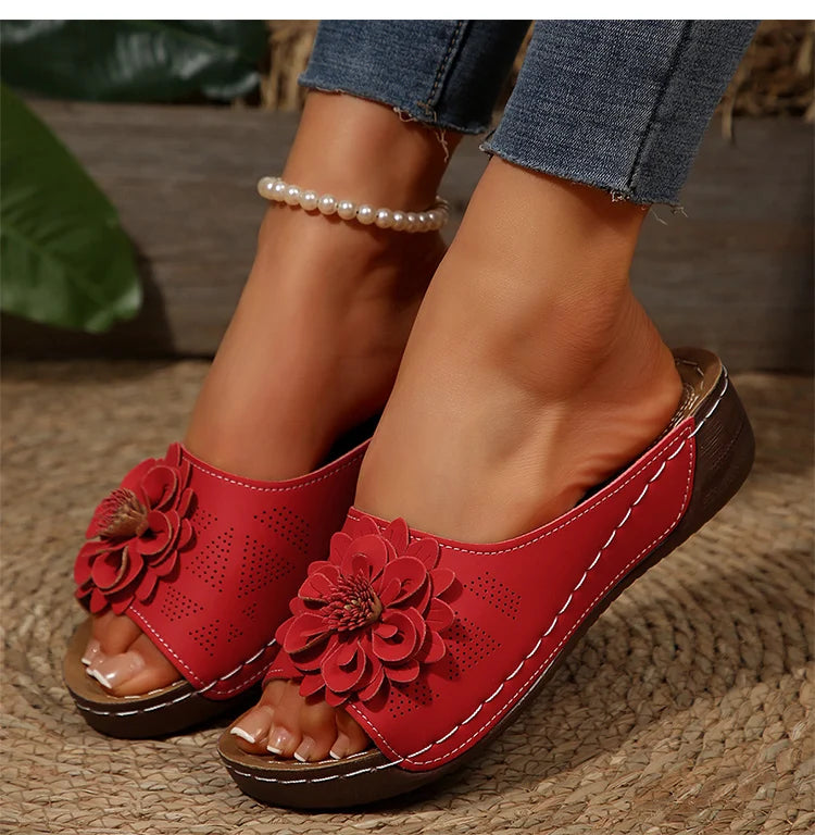 Women's Sandals Wedges Heels Sandals Summer 2025 Platform Sandalias Mujer Soft Heeled Slippers Summer Shoes Woman Footwear Women