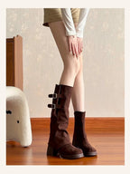 High Heels Women High Boots Chunky Designer Shoes Fashion Woman Pumps 2025 Autumn Dress Walking Casual Goth Chelsea Botas Mujer