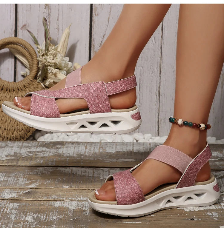 Women's Sandals Casual Summer Women Sandals Soft Heels Sandalias De Mujer 2025 New Summer Shoes Woman Mix Color Footwear Female