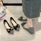 2025 Spring New Woman's Heels Elegant French Style Soft Bottom Anti-slippery Versatile Chic Princess Catwalk Office Single Shoes