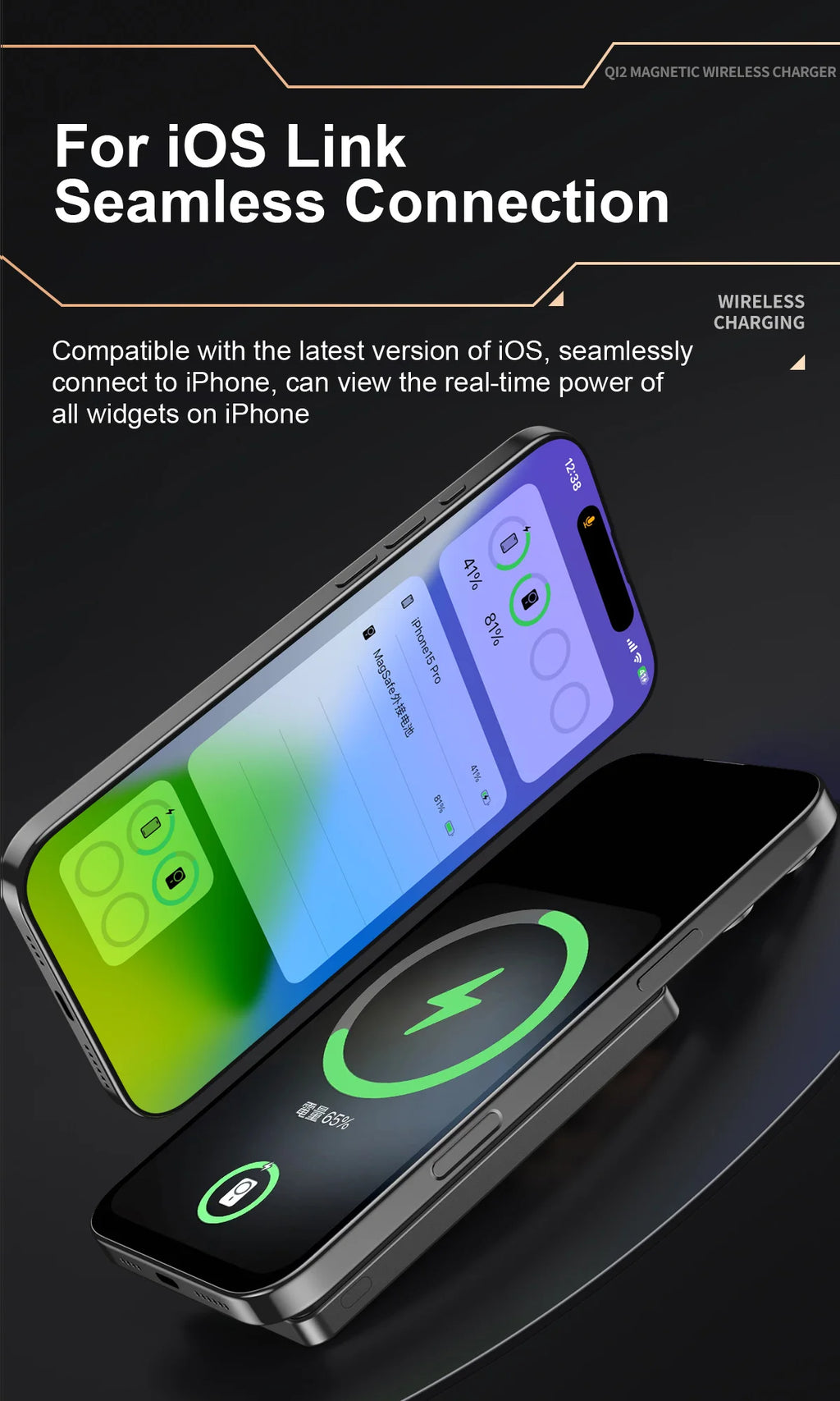 3 In 1 Magnetic Power Bank battery QI 15W Wireless Fast Charing With Intelligent  LCD Screen for iPhone 12-17 Pro Watch Airpods