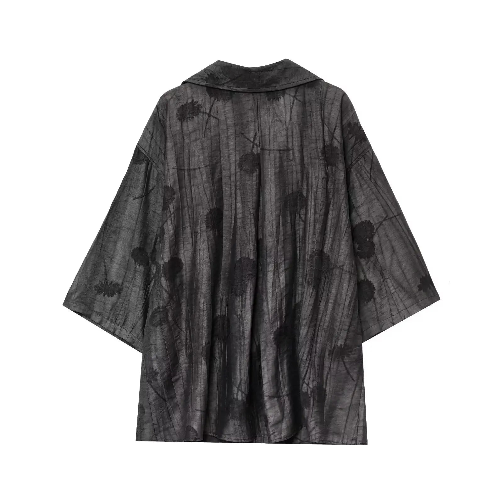 Women Print Long Pants Sets For Women Lapel Half Sleeve Single Breasted Shirts + High Waist Lace-Up Wide Leg Pants