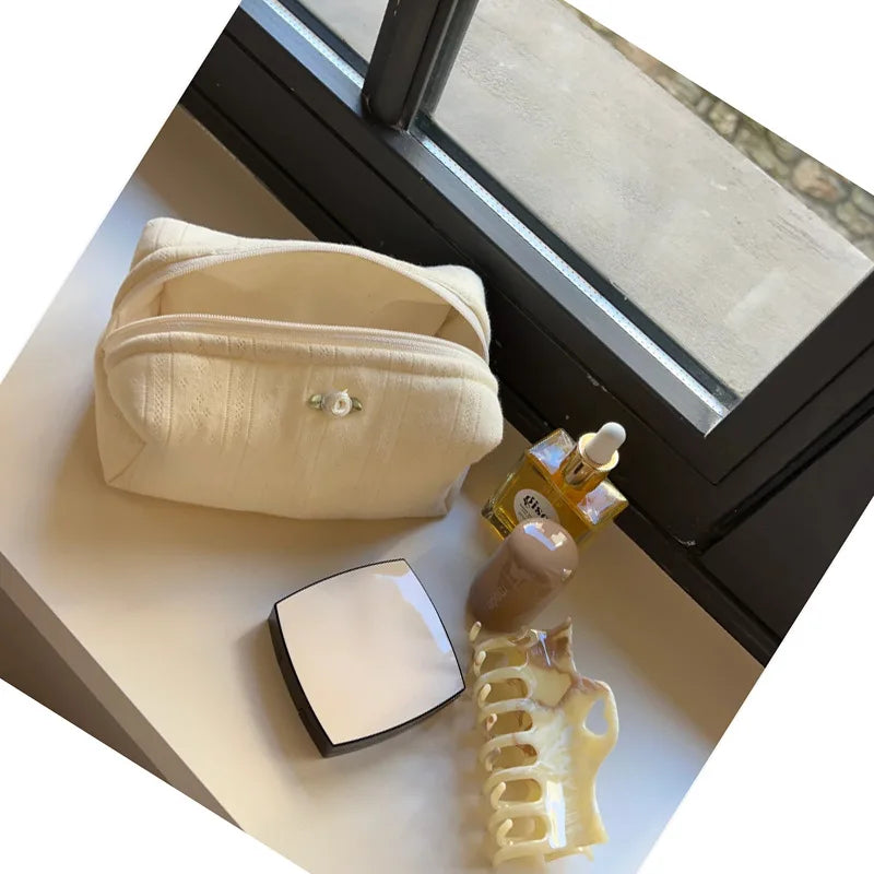 Fashion Makeup Case Elegant Sweet Floral Cosmetic Lipstick Bag Portable Large Capacity Travel Organizer Cosmetic Toiletry Pouch