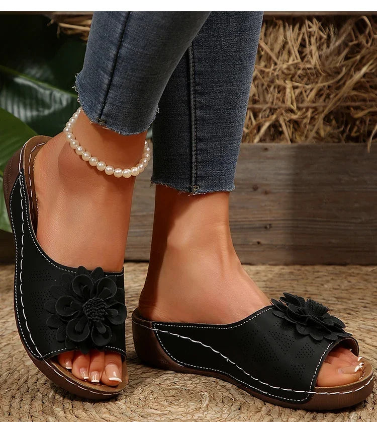 Women's Sandals Wedges Heels Sandals Summer 2025 Platform Sandalias Mujer Soft Heeled Slippers Summer Shoes Woman Footwear Women