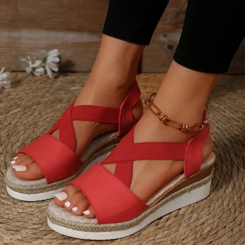 Summer Woman's Sandals Fashion Open Toe Women Wedges Sandals Comfortable Beach Shoes Outdoor Anti-Slip Platform Shoes for Women