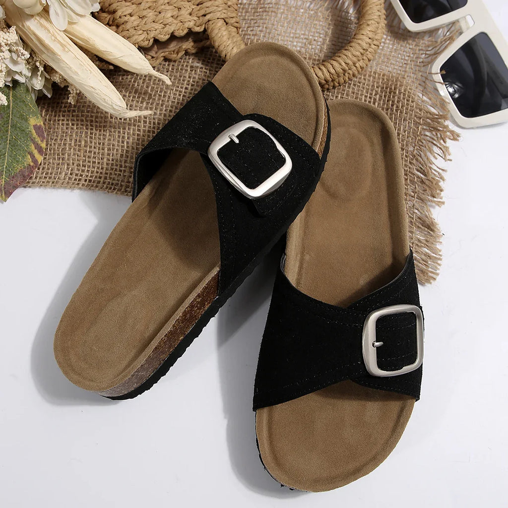 Womens Slippers 2024 European American Summer Non Slip Needle Buckle Flip Flops Big Size 35-43 Women's Sandals Woman Flat Shoes