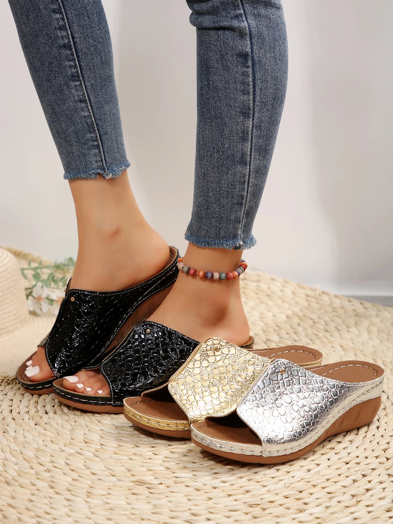 Women's Summer Sandals Fashion Wedge Shoes Woman Huaraches Slide Women's Sandals Outdoor Female Zapatos De Mujer Footwear